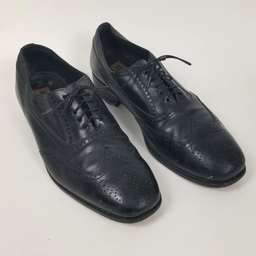 Florsheim‎ Dress Shoes Mens 11 D Black Wingtip Oxford Brogue Leather 17166-01